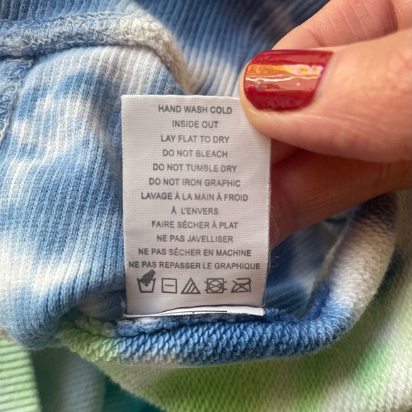 Tie Dye Peloton Hooded Sweatshirt by Spiritual Gangster,Rainbow colors. Size XS. - Picture 13 of 14